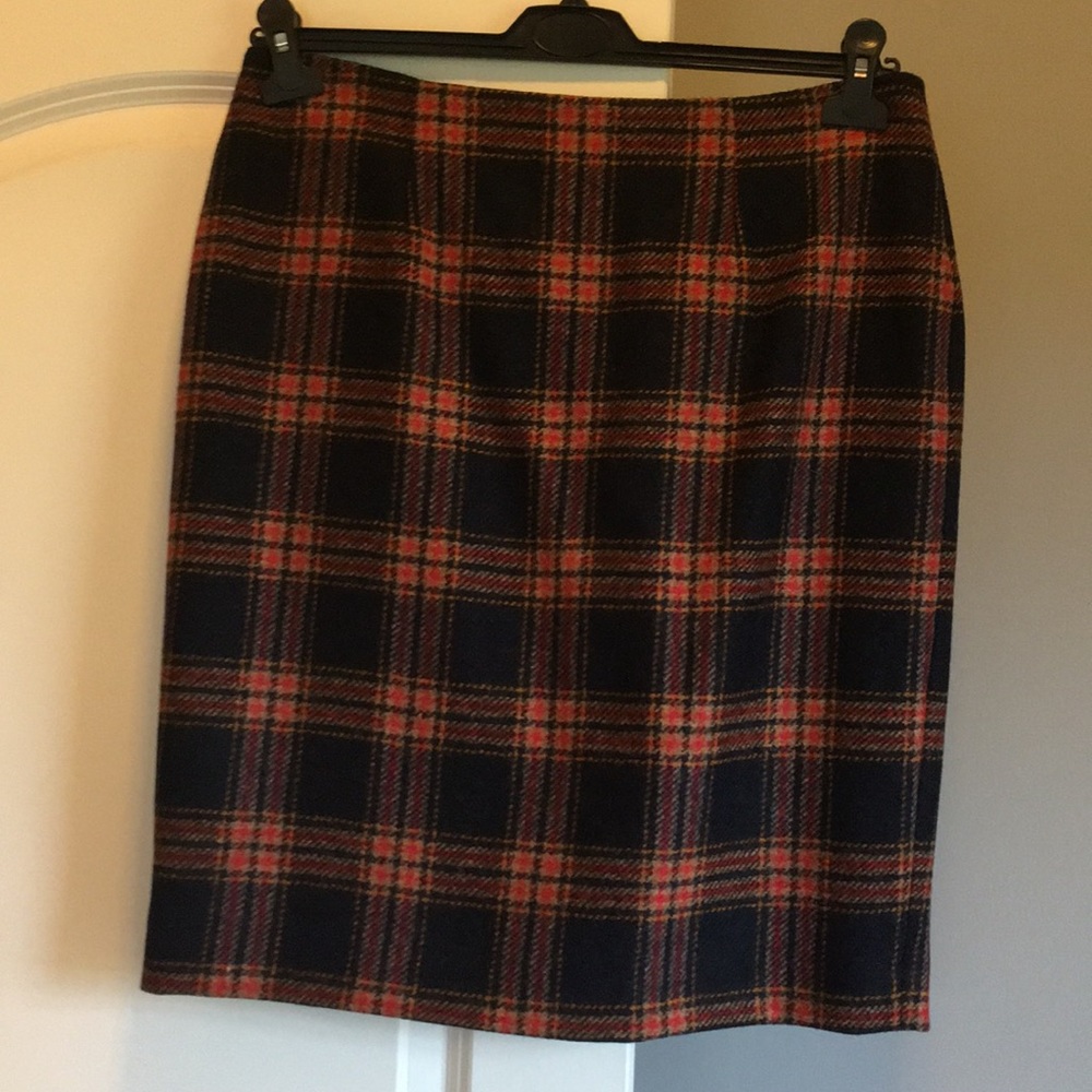 Boden British Tweed by Moon Plaid Pencil Skirt 10R